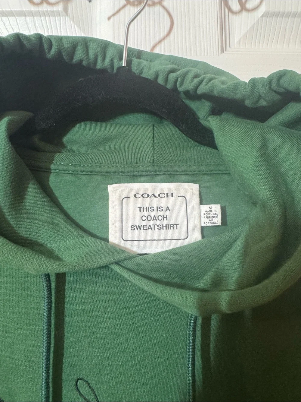 COACH Green Crewneck Logo Hoodie Sweatshirt